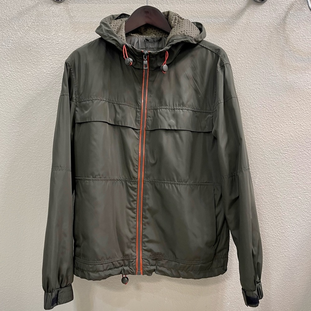 Men’s Zara long sleeve windbreaker medium olive jacket outerwear - medium